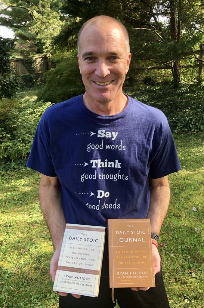 Bill Tomoff with The Daily Stoic book and Companion Reflection Journal 